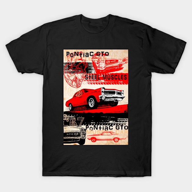 Muscle car pontiac GTO  - Born to run T-Shirt by ploxd